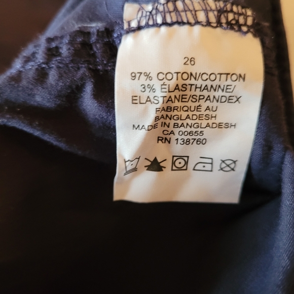 (Sz. 26) NWT NWT  Navy Blue  Capri - Picture 3 of 6